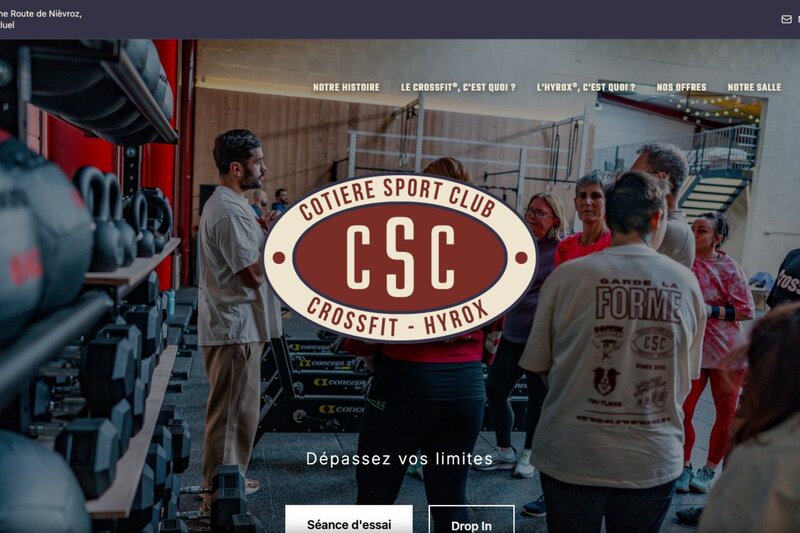 site vitrine du Cotiere Sport Club, salle de CrossFit a Montluel